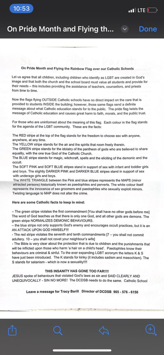 neilbuddel's tweet photo. @Tracy_Barill @DurhamCatholic we need to hold accountable the author of this vile message (insert: St Gertrude's in Oshawa), where disgusting lies were constructed to promote hate towards the queer community?! Admire your allyship 🌈 @CBCToronto @CTVToronto @DRPS @PrideToronto https://t.co/PlhscziifT
