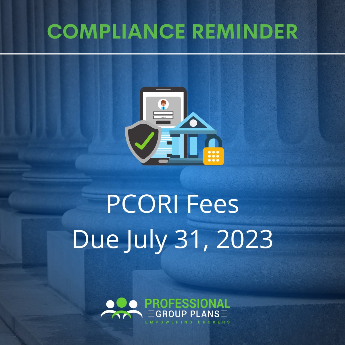 PGPAgency's tweet image. The deadline for PCORI Fees is right around the corner. Don't forget to advise your clients about this important deadline so they can stay compliant and avoid any potential penalties. 

#PCORIFees #Compliance #DeadlineReminder