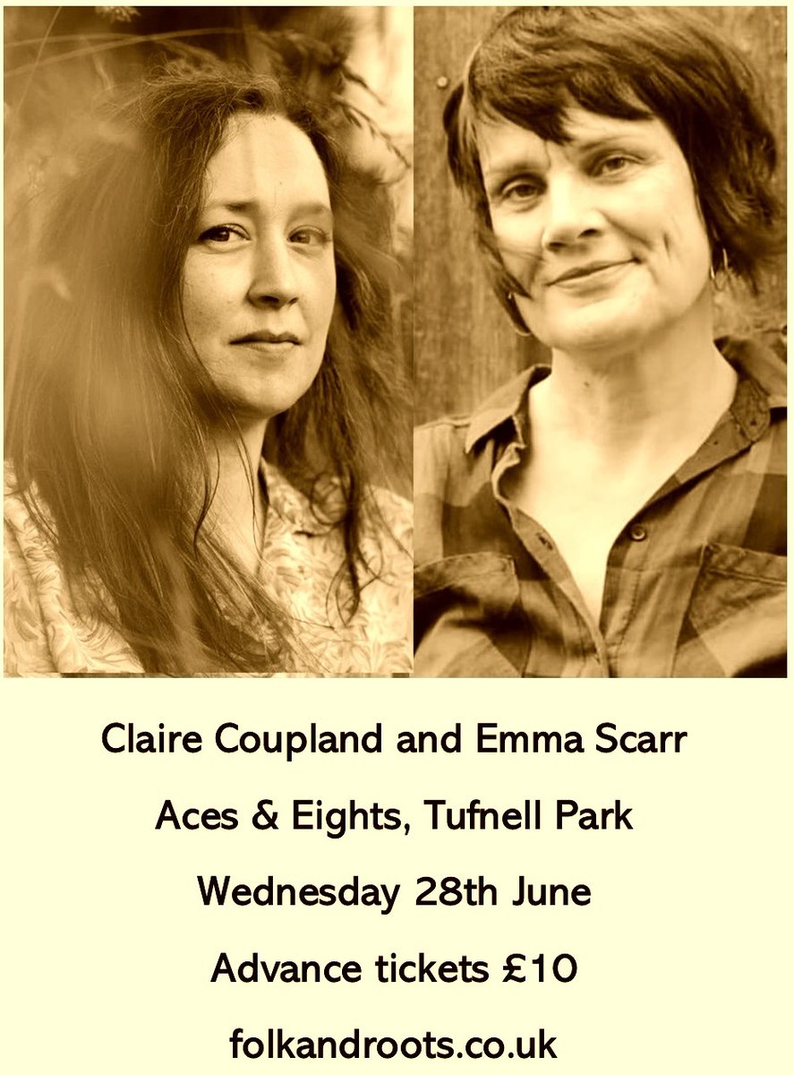 This Weds (28th June) Toronto based Claire Coupland and East Londoner Emma Scarr perform @Aces_Bar  - NW5 #tufnellpark #London  - adv tickets £10 via folkandroots.co.uk/emma-scarr-and…

#londonmusic #londongigs #londonlife #centrallondon #kentishtown #camden #thingstodoinlondon #islington