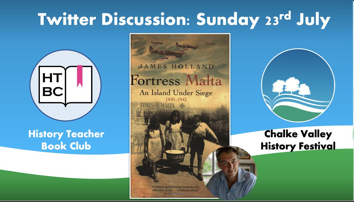 Delighted to announce our next #HTBC read is to celebrate the @CVHISTORYFEST which starts today and runs until Sunday. We are reading 'Fortress Malta' by @James1940. We will have a twitter discussion of the book at 8pm on 23/07/23. Happy Reading. #CVHF