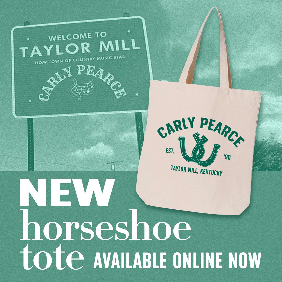 Inspired by the city where I was born and raised ♥️ Shop the new horseshoe tote bag in my online store now! carlypearceshop.merchmadeeasy.com/products/horse…