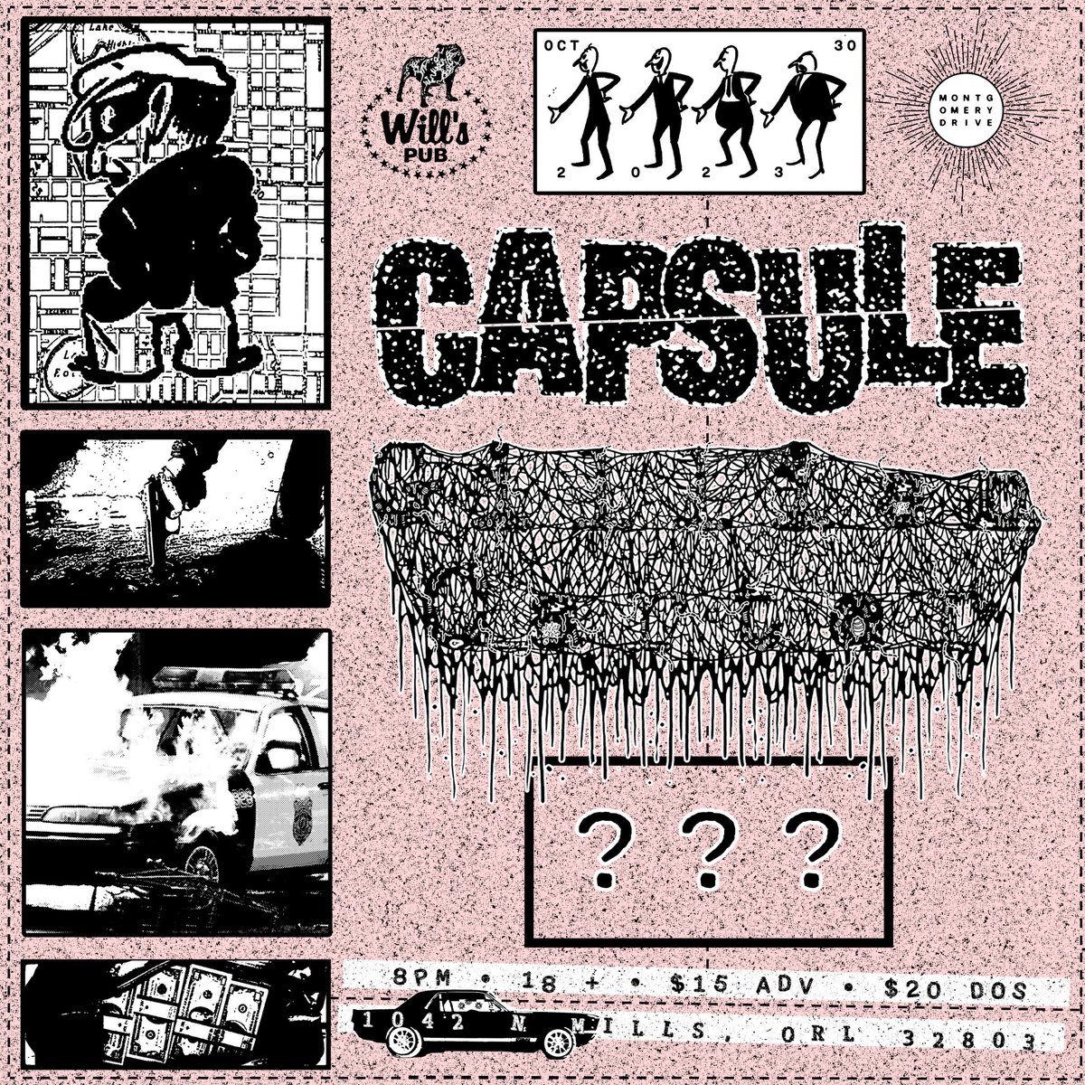MontgomeryDrive's tweet photo. Just Announced: 

CAPSULE 

@xGillianCarterx 

plus a SUPER SURPRISE GUEST 

at @WillsPub in Orlando, FL
October 30th, 2023

Art: @SketchPatrol

🎟 https://t.co/hv9piPUXLI https://t.co/2hv2mK4t7f