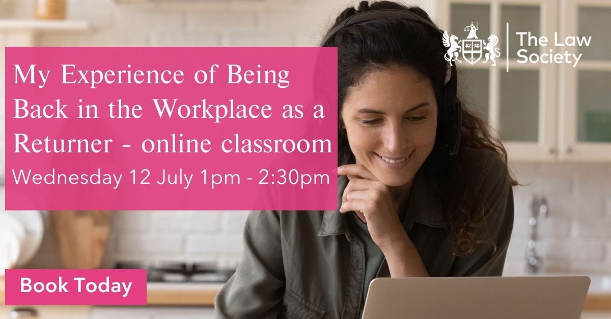 Join this free online classroom on Wednesday 12 July from 1pm to 2.30pm. Hear from successful professionals who have returned to the legal profession after a career break. Gain valuable insights and advice on making a successful comeback. Don't miss it! learn.lawsociety.org.uk/product/rechar…