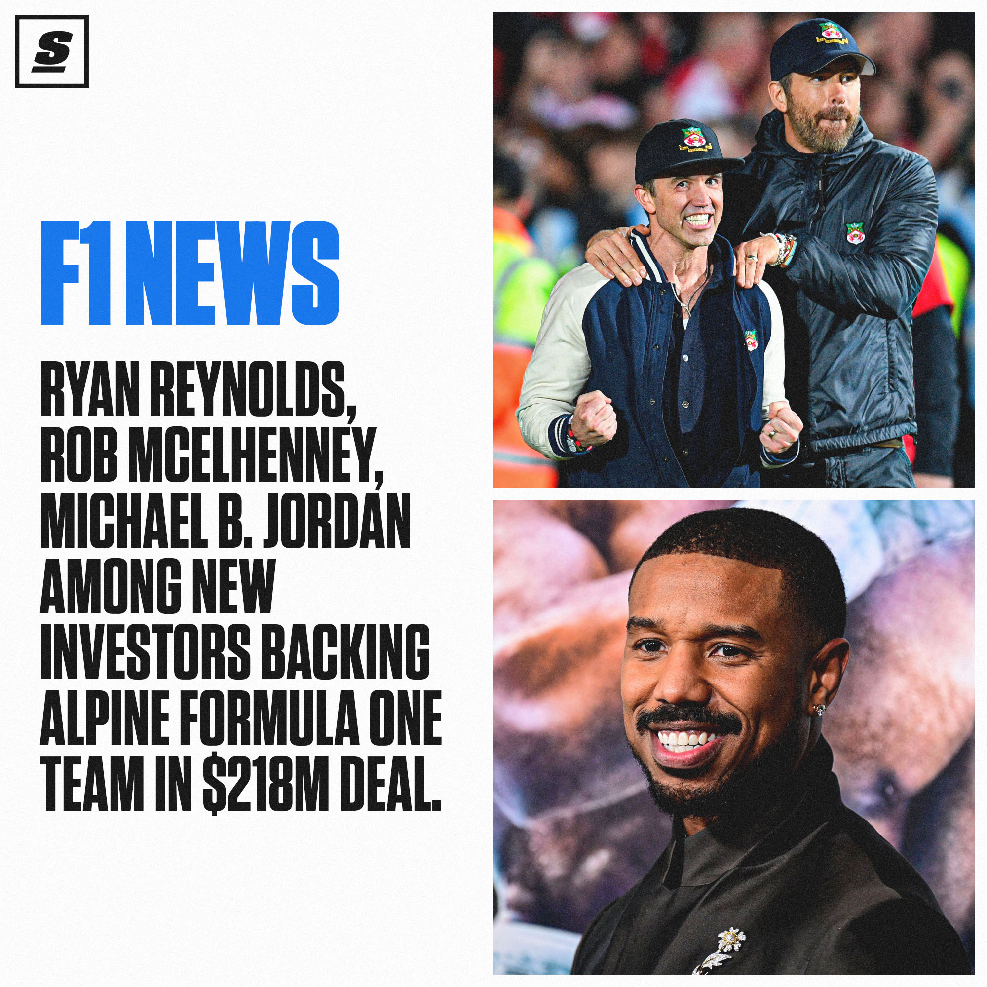 Ryan Reynolds and Rob McElhenney among new investors backing F1