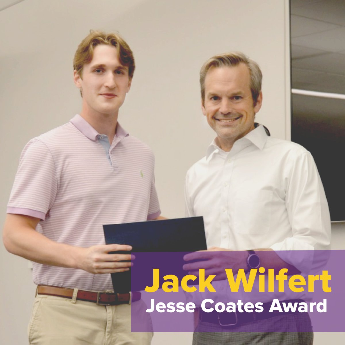 Today’s #StudentSpotlight is dedicated to Jack Wilfert, who recently earned The Jesse Coates Award. The Jesse Coates Award is conferred upon a graduating senior with a GPA above 3.5 who has been actively involved.

#LSUChE #ChemicalEngineering #LSUChemicalEngineering #LSU