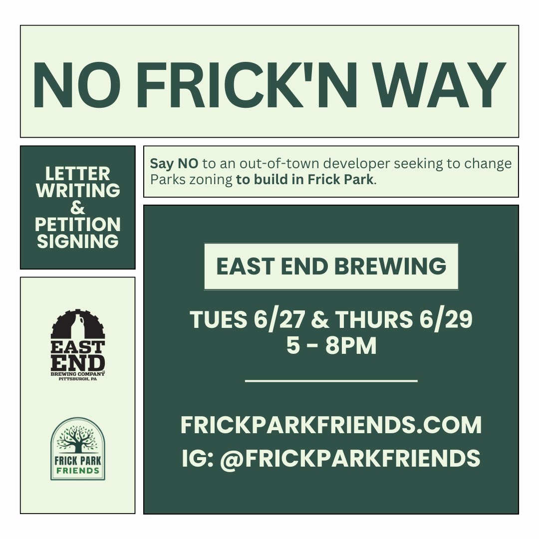 Did you know that a HUGE development project is being quickly shuffled through the approval process, on a parcel of land almost completely surrounded by our beloved FRICK PARK? Wouldn't it be nice to learn a bit more about this project before it becomes a reality?

1/3