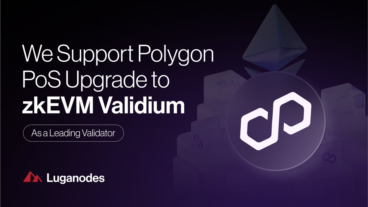 luganodes's tweet photo. 1/
We're thrilled to support @0xPolygonLabs's proposal to upgrade its PoS chain to become a zkEVM Validium ⚡️💪

As a leading validator on the network, we believe this upgrade is a significant step towards Polygon's vision of becoming the value layer of the internet. 🧵👇 https://t.co/TORkcasEEa