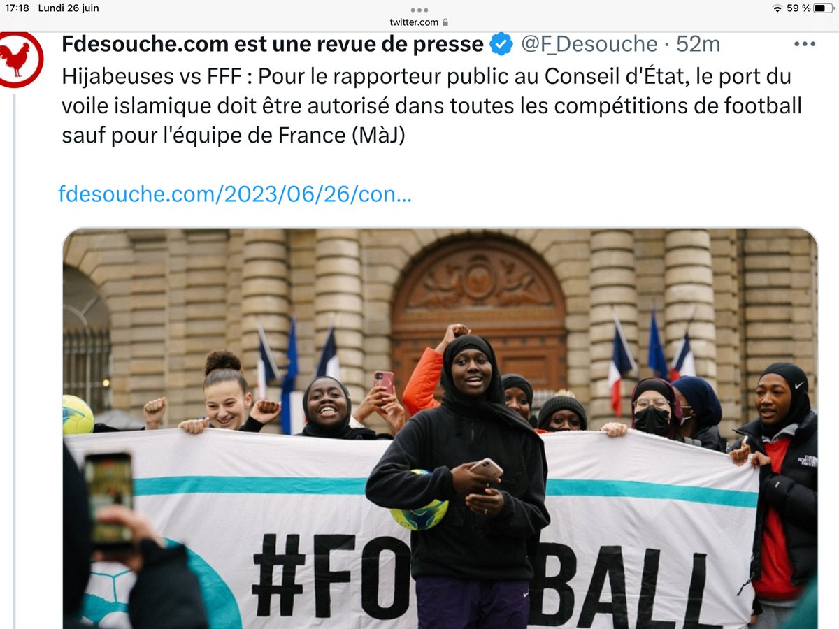 J’ai honte d’être française ! Nous sommes bien dans une république islamique. Le conseil d’état n’aurait jamais validé des signes religieux catholiques !! 😱😱😱😱😱😱😱😱REPUBLIQUE  ISLAMIQUE Bravo  aux  juges  islamogauchistes !  🆘🆘🆘🆘🆘🆘