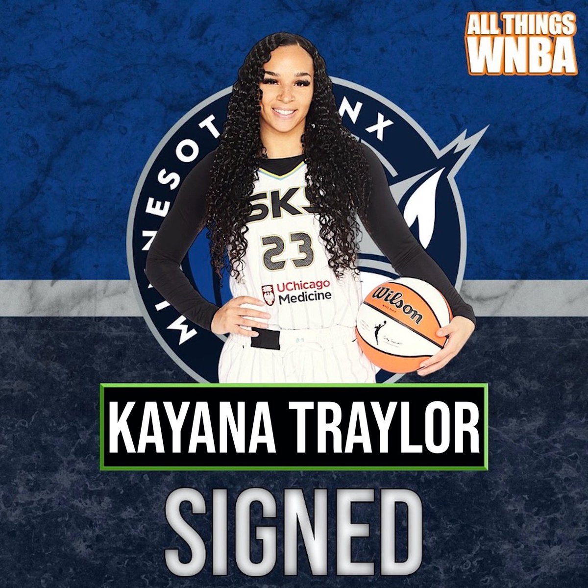 The Minnesota Lynx announced they have signed Kayana Traylor to a hardship contract

The 5'9' guard was drafted 23rd overall in the 2023 #WNBA Draft by the Chicago Sky but was waived prior to the start of the regular season

#CantTameUs