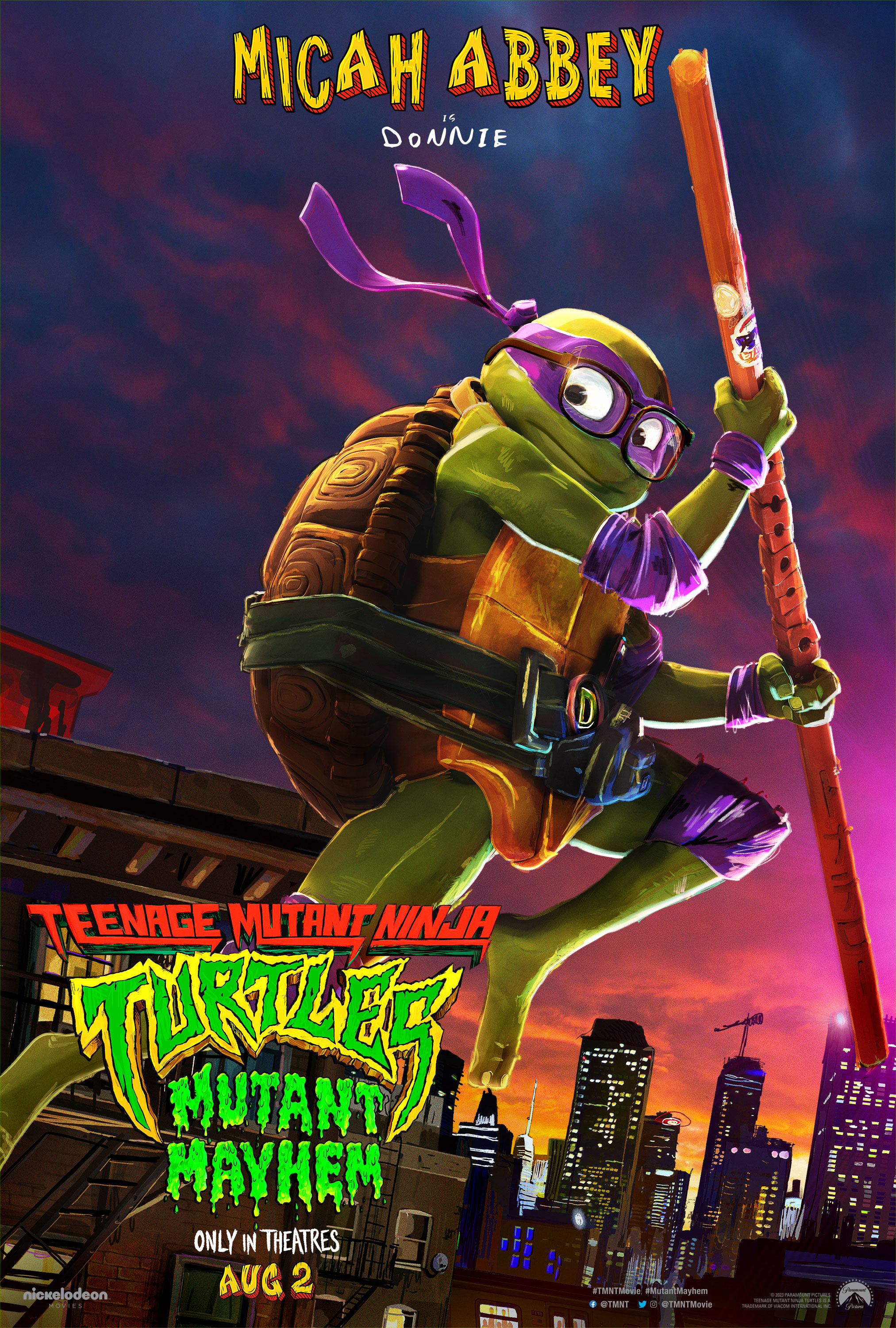 Micah Abbey Is Donatello In Teenage Mutant Ninja Turtles Mutant Mayhem Shirt  - Byztee