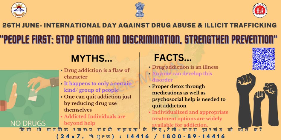 •Drug Addiction is a disease that adversely affects a person’s behaviour and physical health. 
•It is important to treat these persons with respect and empathy.
#DrugAbuseDay 
#drugabuse 
#DrugFree 
#againstdrug
#DrugAbuseAwareness 
#DrugAbusePrevention #DrugAwareness