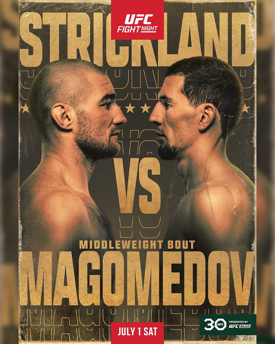 #FIGHTWEEK Strickland Vs Mogomedov 
————————————
☠️Main Card (ESPN/ESPN+ 7 p.m. ET)
Sean Strickland vs. Abus Magomedov
Grant Dawson vs. Damir Ismagulov
Max Griffin vs. Michael Morales
Melissa Gatto vs. Ariane Lipski
Ismael Bonfim vs. Benoit Saint-Denis
Brunno Ferreira vs.…