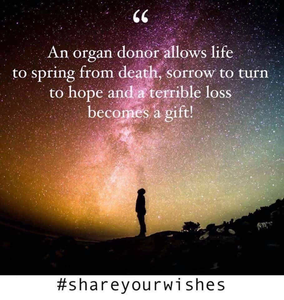 WE NEED YOUR HELP TO GET THIS MESSAGE TO GO VIRAL. 

PLEASE SHARE THIS as The Greatest #Gift one can give another is the #GiftOfLife.

One donor can save or transform up to nine lives through #OrganDonation.

Thank you to all living donors and to all those amazing...1/2
