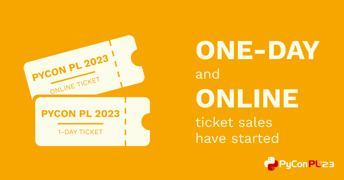 Attention! Online tickets allowing remote attendance are now on sale. In addition we also offer 1-day on-site tickets if you’d like to attend the event only on one chosen conference day. Registration will end in a few days so don’t wait and join our #Python event. ⏰🐍🇵🇱