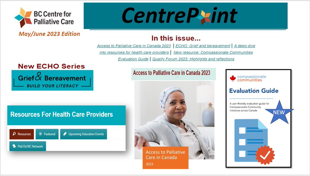 Check out the latest CentrePoint edition with education opportunities and resources, updates and partnerships here: bc-cpc.ca/centrepoint-2/. You can subscribe for your own in-box delivery!

#PalliativeCare #Partnerships #CompassionateCommunity #ECHO #HCP #SIC #ACP #ACPinCanada
