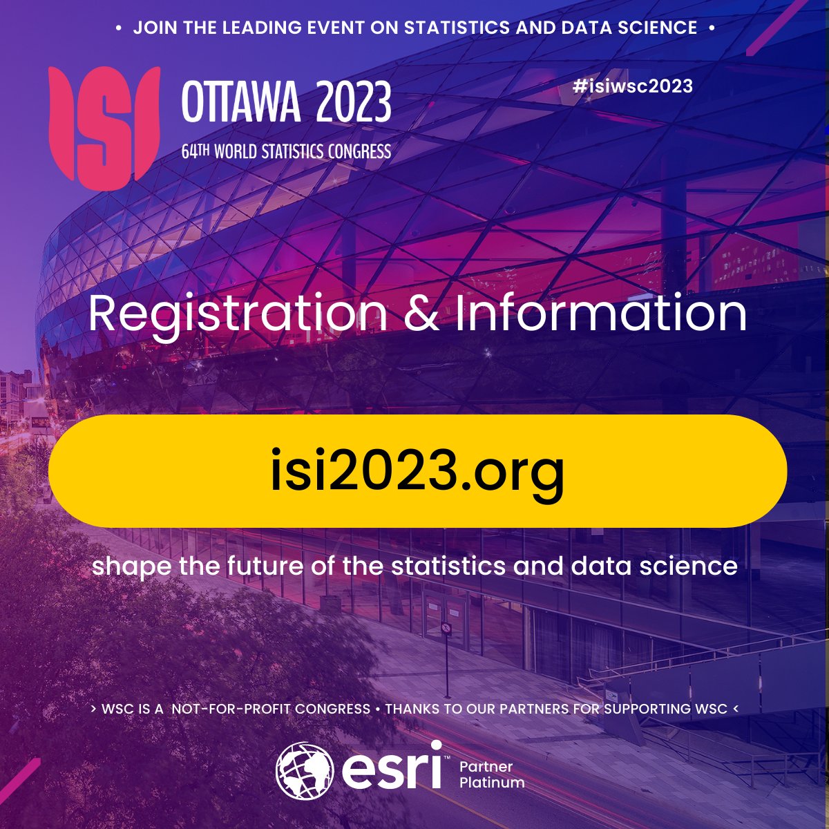 ISI WSC (@isi_wsc) on Twitter photo #ISIWSC2023 The World Statistics Congress 2023 (WSC) is excited to welcome #Esri as the newest partner of the WSC.
isi2023.org/news/wscpartneโฆ
<a href="/Esri/">Esri</a> <a href="/ipums/">IPUMS</a> <a href="/esricanada/">Esri Canada</a> <a href="/biogen/">Biogen</a> @esripre <a href="/josephkerski/">josephkerski</a> #ISIWSC2023 The World Statistics Congress 2023 (WSC) is excited to welcome #Esri as the newest partner of the WSC.
isi2023.org/news/wscpartneโฆ
<a href="/Esri/">Esri</a> <a href="/ipums/">IPUMS</a> <a href="/esricanada/">Esri Canada</a> <a href="/biogen/">Biogen</a> @esripre <a href="/josephkerski/">josephkerski</a>