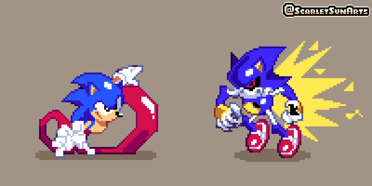 Sonic CD, My favorite 2D sonic game
#pixelart  #ドット絵  #SonicTheHedgehog  #Sonic  #MetalSonic  #SonicCD