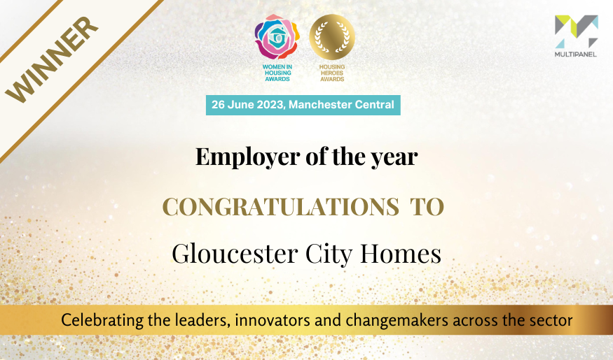 And last but not least, congratulations to @GlosCityHomes for winning 'employer of the year!' Sponsored by @Multipanel_It #HousingHeroes #WomeninHousing