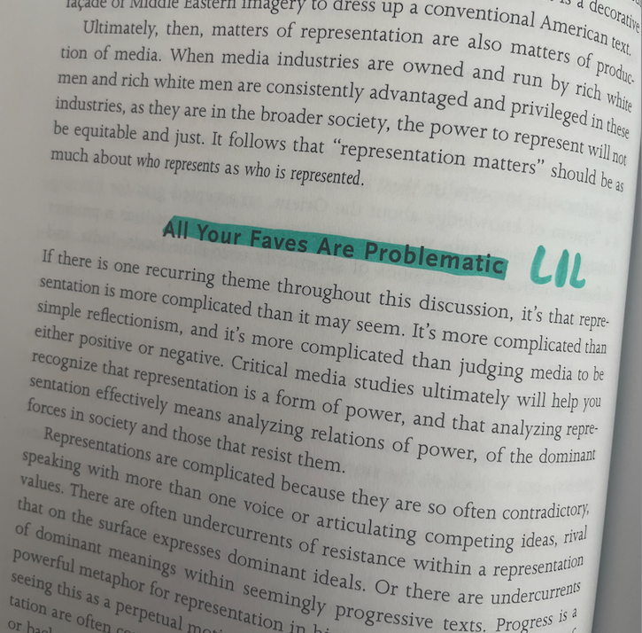 I really can't say enough good things about 'The Media Studies Toolkit' that I'm using for my Pop Culture course. It's an amazing book and an accessible intro for undergrads. But I just had to share that this page literally made me laugh out loud 😆 @mznewman  #mediastudies