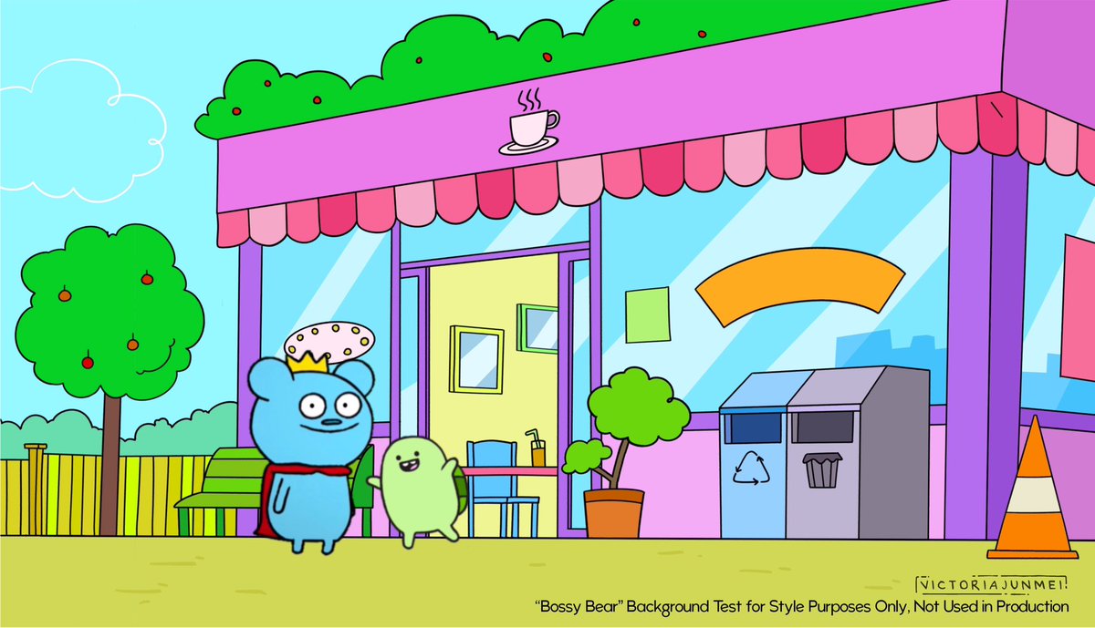 VictoriaJunmei's tweet photo. I made some new backgrounds! I wanted to add more Junior pre-kindergarten styles and I landed on Nick Jr.’s Bossy Bear because it’s a super cute show that celebrates Korean American culture c: also fun colors @nickjr @NickAnimation #backgrounddesign https://t.co/jiRiTItiLy