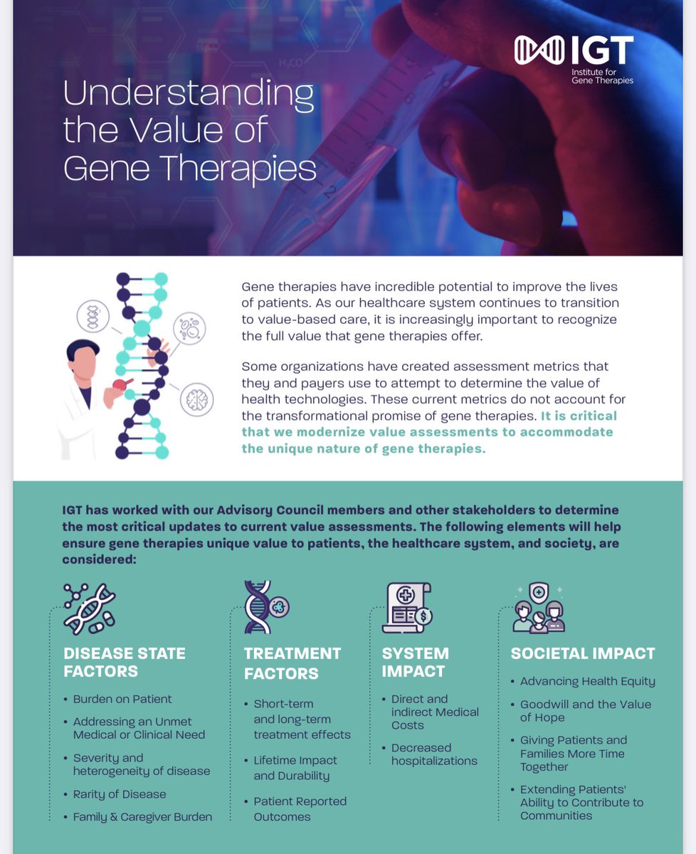 Having a clear understanding of the value #genetherapies offer is critical to all efforts involved in delivering these transformational treatments to patients, especially those living with #sicklecell, the most common rare disease that predominantly impacts African Americans.