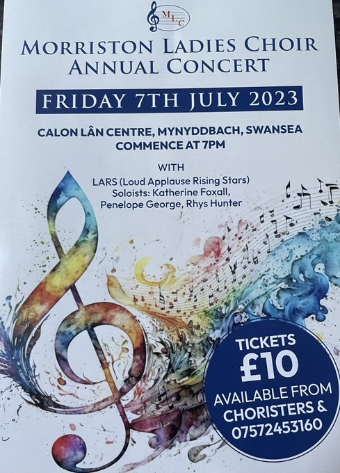 Week Friday, our 84th Annual Concert. Tickets available at the door.