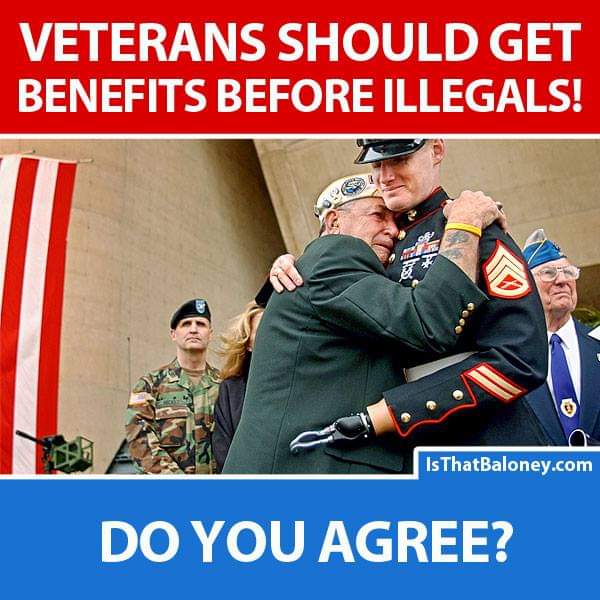 polishprincessh's tweet photo. We DON'T owe ILLEGALS anything.
We have an obligation to American CITIZENS and VETERANS first! https://t.co/7rNCiGLkyu