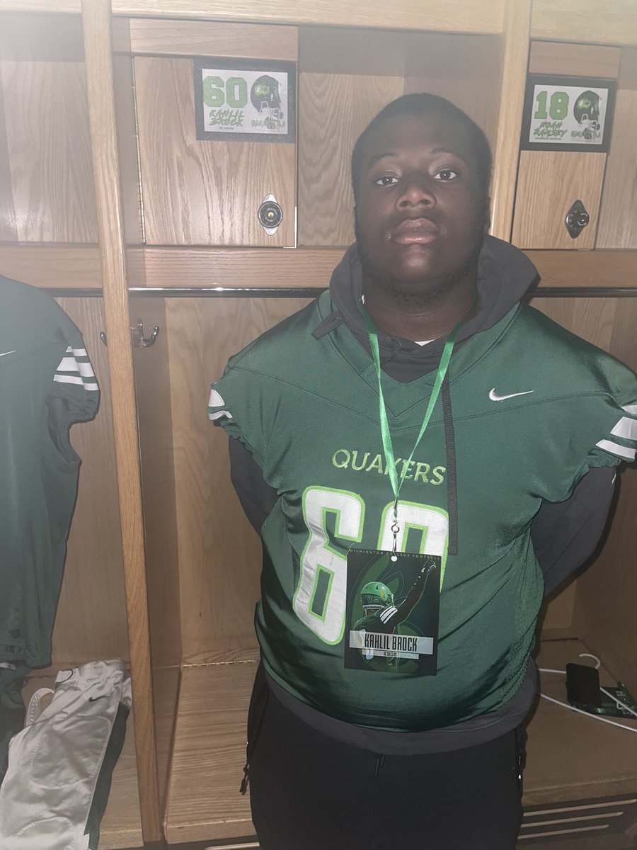 BrockKahlil's tweet image. #AGTG After a great visit @DubC_Football and a great talk with @CoachFilli , I’m blessed to receive my first offer from Wilmington college. #quakerstyle @DeSalesColtsFB @CoachJ_Football