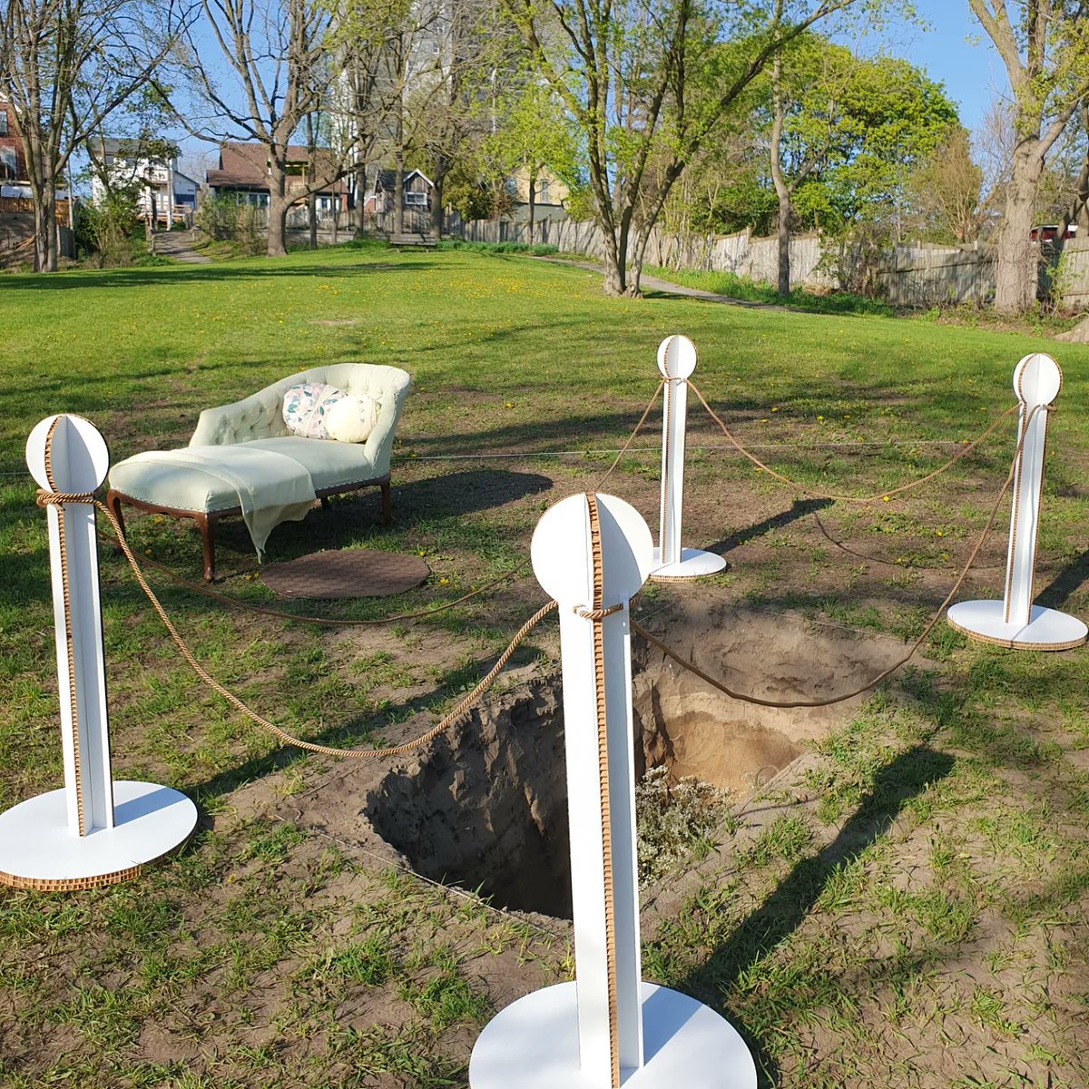 Timeanddesire's tweet image. A relational art work done by St Marie summer of 2023. Part of 'The Hole in the Ground' project @InterArtsMatrix