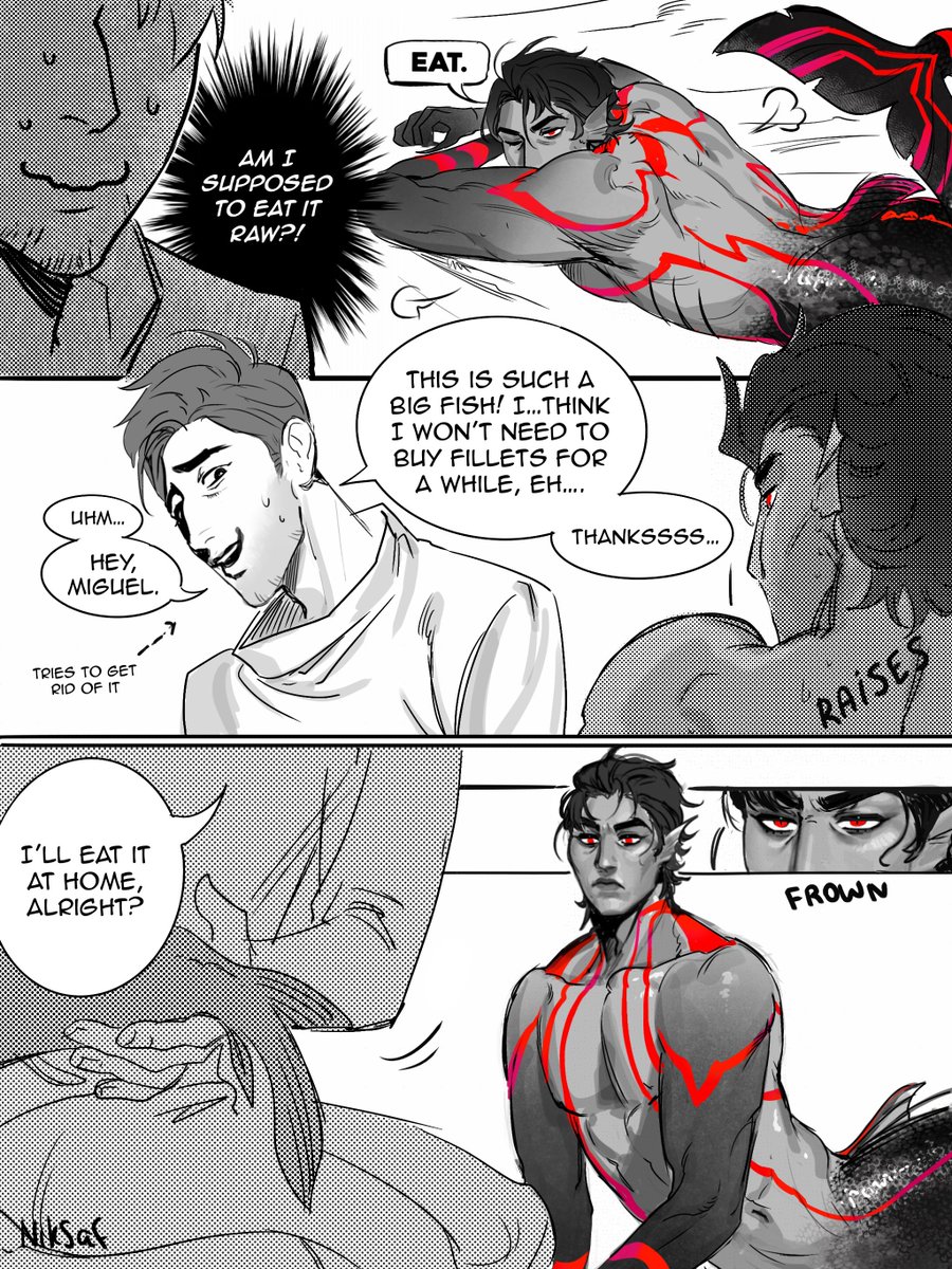 NikSaf_art's tweet photo. #spiderdads #MiguelOHara   
Page 2/5
Long awaited comic with the second attempt of Miguel to impress (feed) Peter with his courting gift
Next pages are in the thread https://t.co/pQBAddje5S