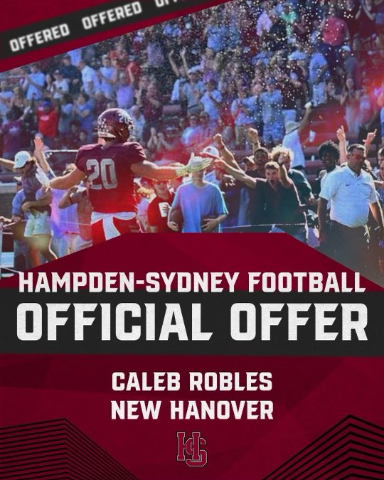 BLESSED! #AGTG Extremely blessed to announce that after a great conversation with <a href="/LindellStone/">Lindell Stone</a> i’ve received my first offer from Hampden-Sydney College. GOD IS GREAT 🙏🏽 <a href="/CoachJBake/">Josh Baker</a> @NHHSFootball23 @TheRBClub1 <a href="/t_will_train/">Tarence S. Williams</a>