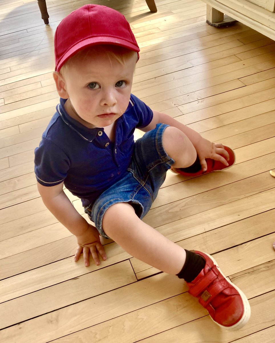 LORNAEDWARDS's tweet photo. That boy…. 2 night sleepover with a round of golf and  the twins too #gettingtooold https://t.co/c3ld4d5YRs