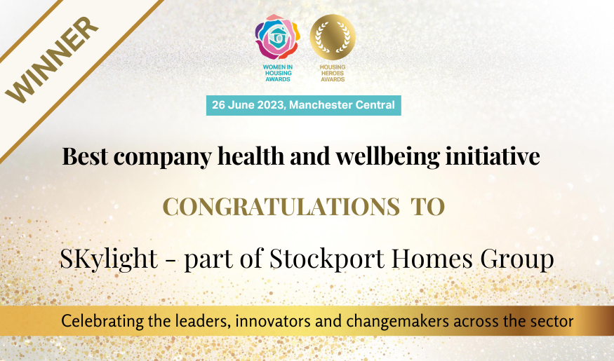 The winner of 'best company health and wellbeing initiative' is @skylight_sk! Congratulations! #HousingHeroes