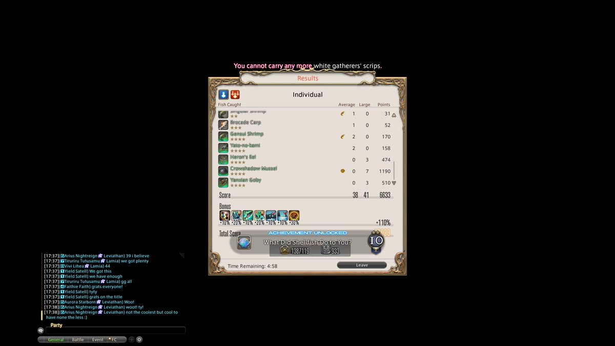 Ayyy, shellfish achievement done 🥳🐚
#FFXIV