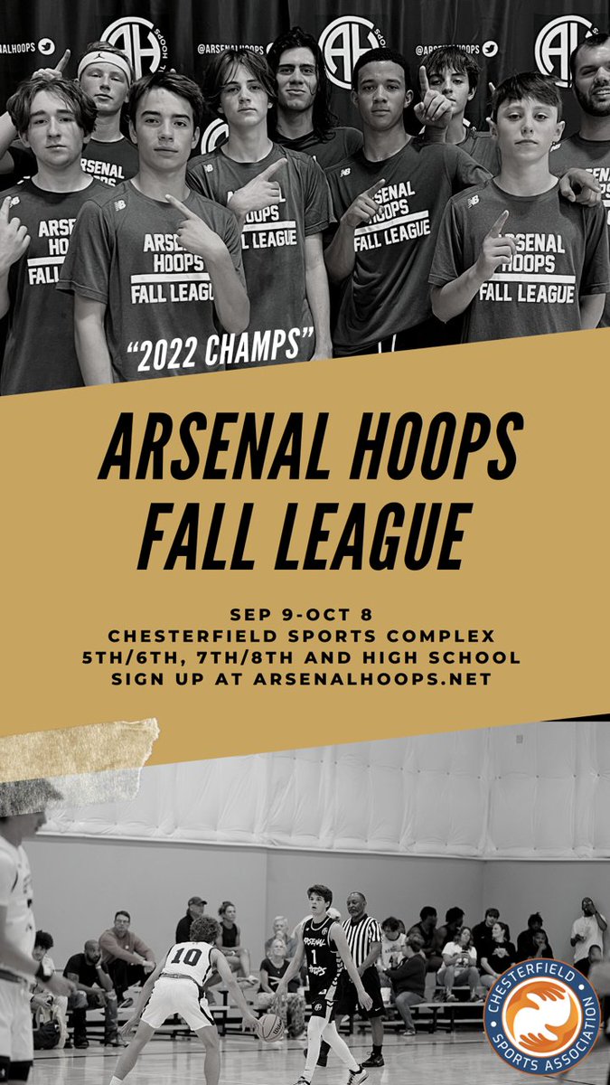 Signups for our 2nd Annual Fall League is LIVE! Middle School: will feature 3x3 FIBA rules. High School: will debut a 30 second shot clock! Media: (@PrepHoopsMO & @RL_HoopsMO) Location: Chesterfield Sports Complex link to sign up: arsenalhoops.net/fall-league/