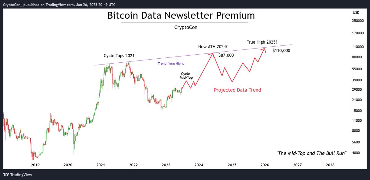 The newest edition of the #Bitcoin Data Newsletter Premium has been released, 'The Mid-Top and The Bull Run'

This newsletter covers:
✔️When is the Mid-Top?
✔️What price?
✔️Should you sell altcoins there?
✔️When is the real bull market?

Link in profile to read and subscribe!