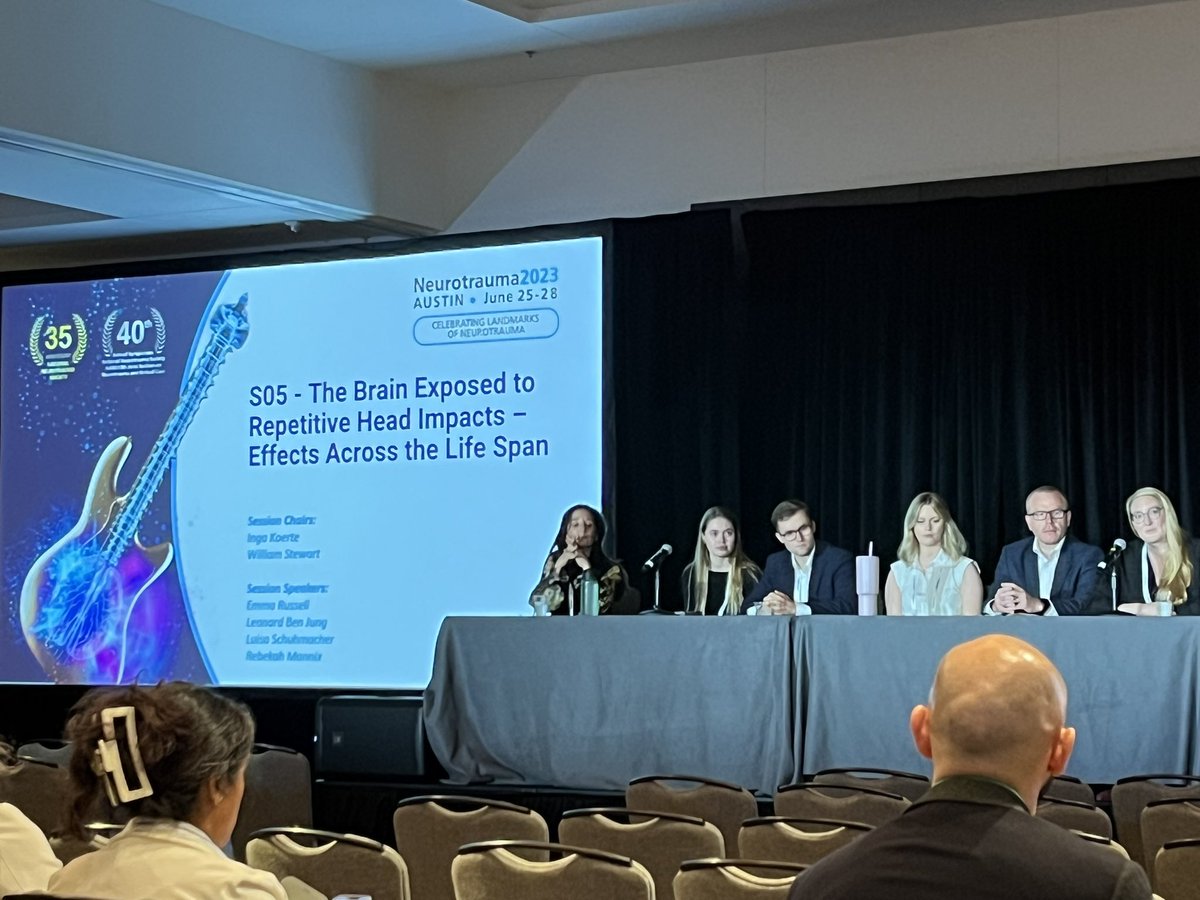 Great crew for the afternoon session on RHI across the lifespan! #NNS2023 

<a href="/WillStewNeuro/">Dr Willie Stewart</a> <a href="/EmmaRosalyn11/">Emma Russell</a> <a href="/LeonardBJung/">Leonard Jung</a> <a href="/IngaKoerte/">Inga Koerte</a> <a href="/rebekahmannixmd/">Rebekah Mannix MD, MPH</a>
