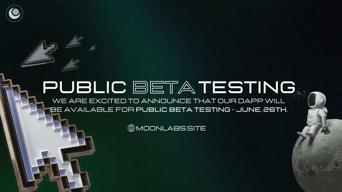MoonLabsLLC's tweet image. We are excited to announce that our dApp will be open for Public Beta Testing shortly! 🧑🏼‍🚀

Before releasing our utilities to the public, we would like to test it together with our amazing community.

By helping us improve our services and products, we will be able to dot the I&apos;s…