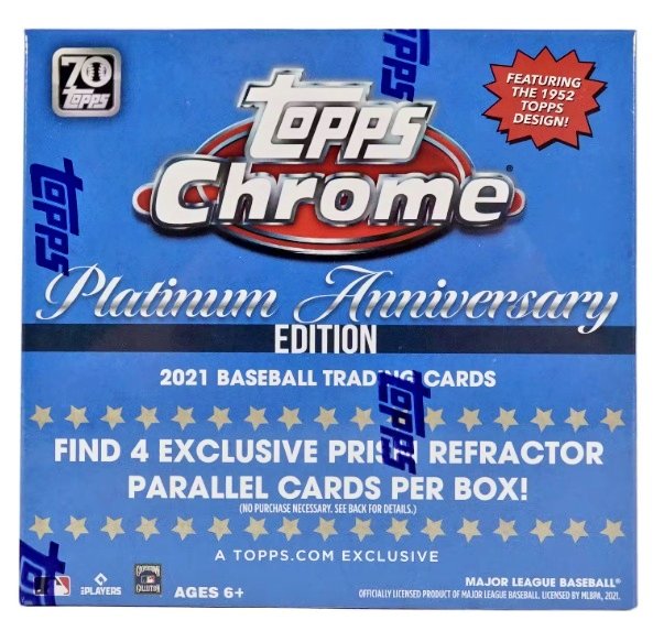 #TheHobbyFam
#GiveawayAlert

2021 #Topps Chrome Platinum Mega Box ⚾

✅ LIKE, FOLLOW, & RETWEET
Bonus #Giveaway Entries Coming

#baseballcards #TradingCards #whodoyoucollect #Giveaways #Baseball #thehobby #sportscards #MLB

@JakeMc945 @3bangerbreaks @MesaCards @OvertimeCardsUT