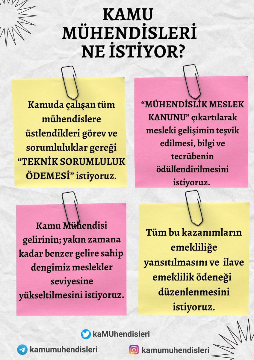 Çok iyi gidiyoruz. Emek veren vakit harcayan tüm kamu mühendisi arkadaşlara teşekkür ediyorum. Negatif düşünenlerde katki ve katılım saglarsa, hic tanışmadan insanların bir hedef uğruna birleşip yardımlaşarak, birlikte hak aradığını görebilirler. #kamumühendisleri