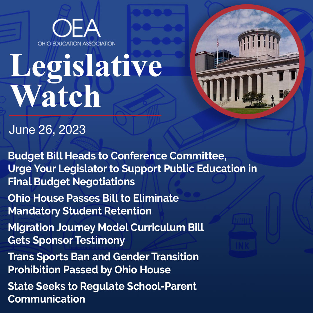 The newest OEA #legislativewatch is out! 👀 Covering public education issues at the Ohio Statehouse 
📎 Budget Bill Heads to Conference Committee, Urge Your Legislator to Support #publiceducation in Final Budget Negotiations

Visit the OEA website 👇
ohea.org/legislative-wa…
