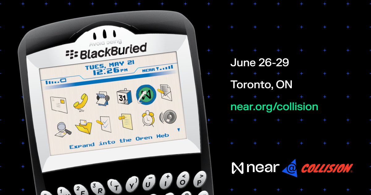 'Guys, I love the physical keyboard on my mobile, I will never switch to touch screen'

Don't fail to innovate and end up BlackBuried, make the move to #Web3.

If you're at #CollisionConf this week, we're at booth E234 tomorrow

near.org/collision

-Sent from My Blackberry™