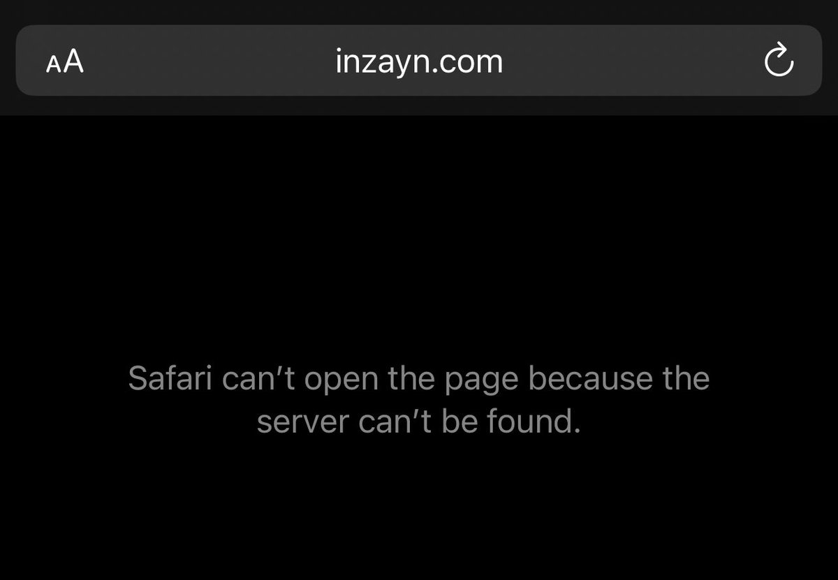 inzayn’s website can’t be found!