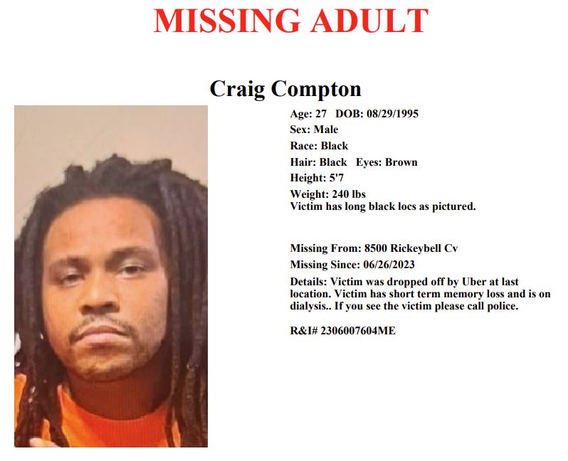 Have you seen Craig Compton?
Report #2306007604ME