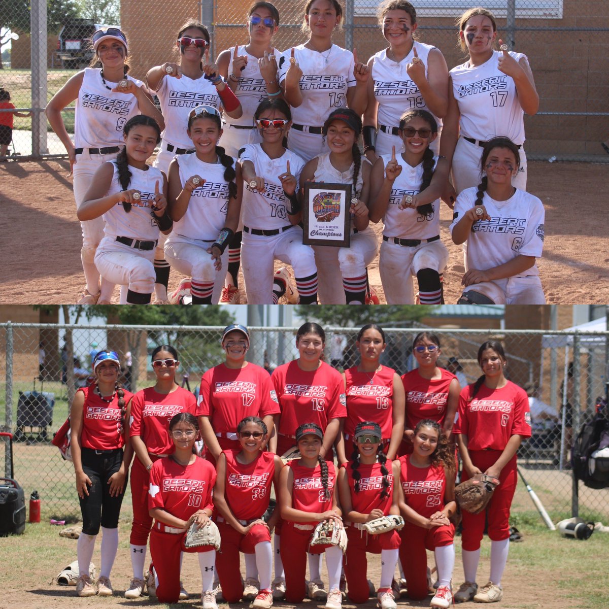 MrsRamirez_MHS's tweet photo. Desert Gators are the 14u Gold Bracket Goliath Champions! These girls were fierce this weekend and played their hearts out. They rallied and battled and we couldn’t be more proud of their progress and efforts! 💪🏽🐊❤️🥎 @DesertGators915 @Robram_915 https://t.co/AvVRNaDTd4