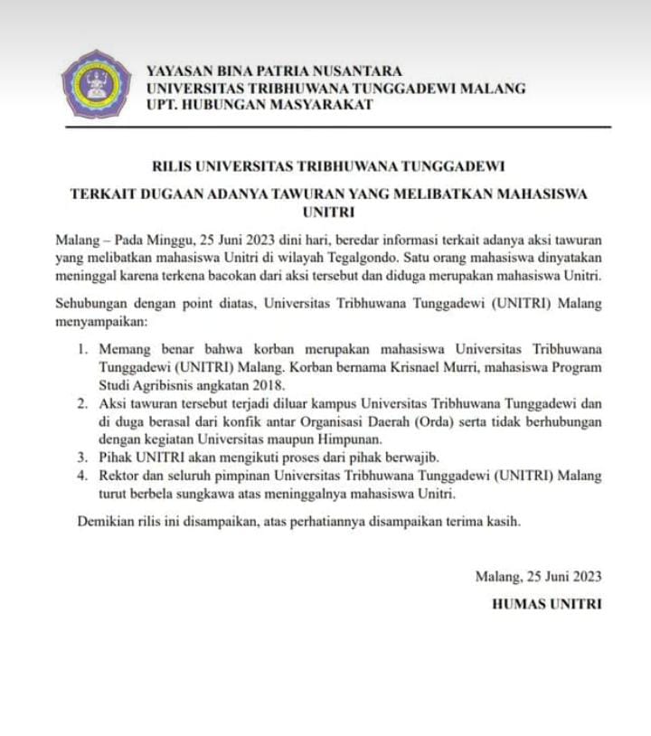 domimaghu98's tweet photo. Kampus Unitri ngaur. Mereka yg mobilisir pembentukan orda untuk kepentingan promosi kampus.  Tapi ketika ada masalah itu seolah hanya masalah penduduk dan mahasuswa, mereka lupa mahasiswa ada karna ada kampus. https://t.co/vDkIkAScN8