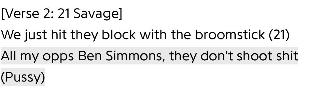 21 Savage taking a shot a Ben Simmons 🤣🤣🤣