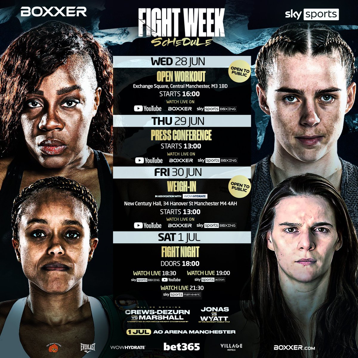 Your 𝙤𝙛𝙛𝙞𝙘𝙞𝙖𝙡 Fight Week schedule 🤩

#CrewsDezurnMarshall | 01.07.23 | AO Arena, Manchester | @SkySportsBoxing