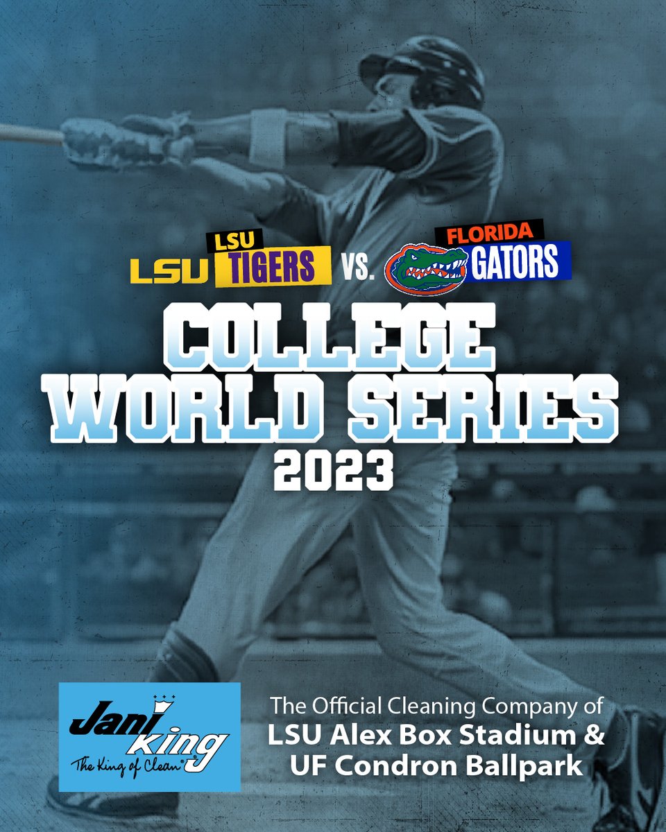 JaniKingClean's tweet photo. Congratulations to LSU Baseball and Florida Baseball for reaching the finals of the College World Series. It's been an incredible journey! Tonight's the big night as they face off in the decisive final game at 6 pm CT, exclusively on #ESPN ⚾️
#LSUBaseball #FloridaBaseball #CWS https://t.co/ViUCEKorQd