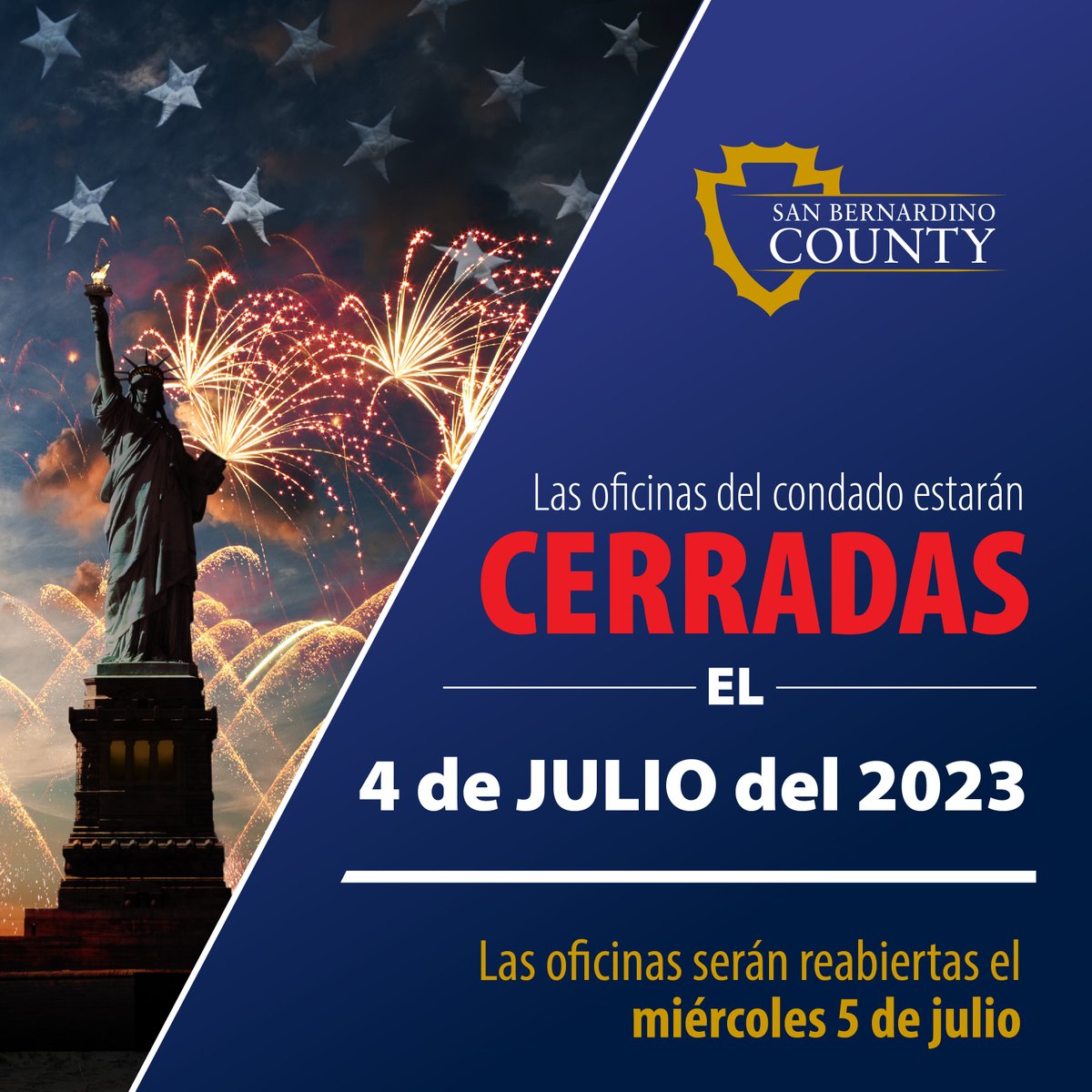 County offices will be closed Tuesday, July 4. Offices will reopen on Wednesday, July 5. ARMC’s Emergency Room remains open 24/7 for your urgent medical needs. #TheHeartofaHealthyCommunity